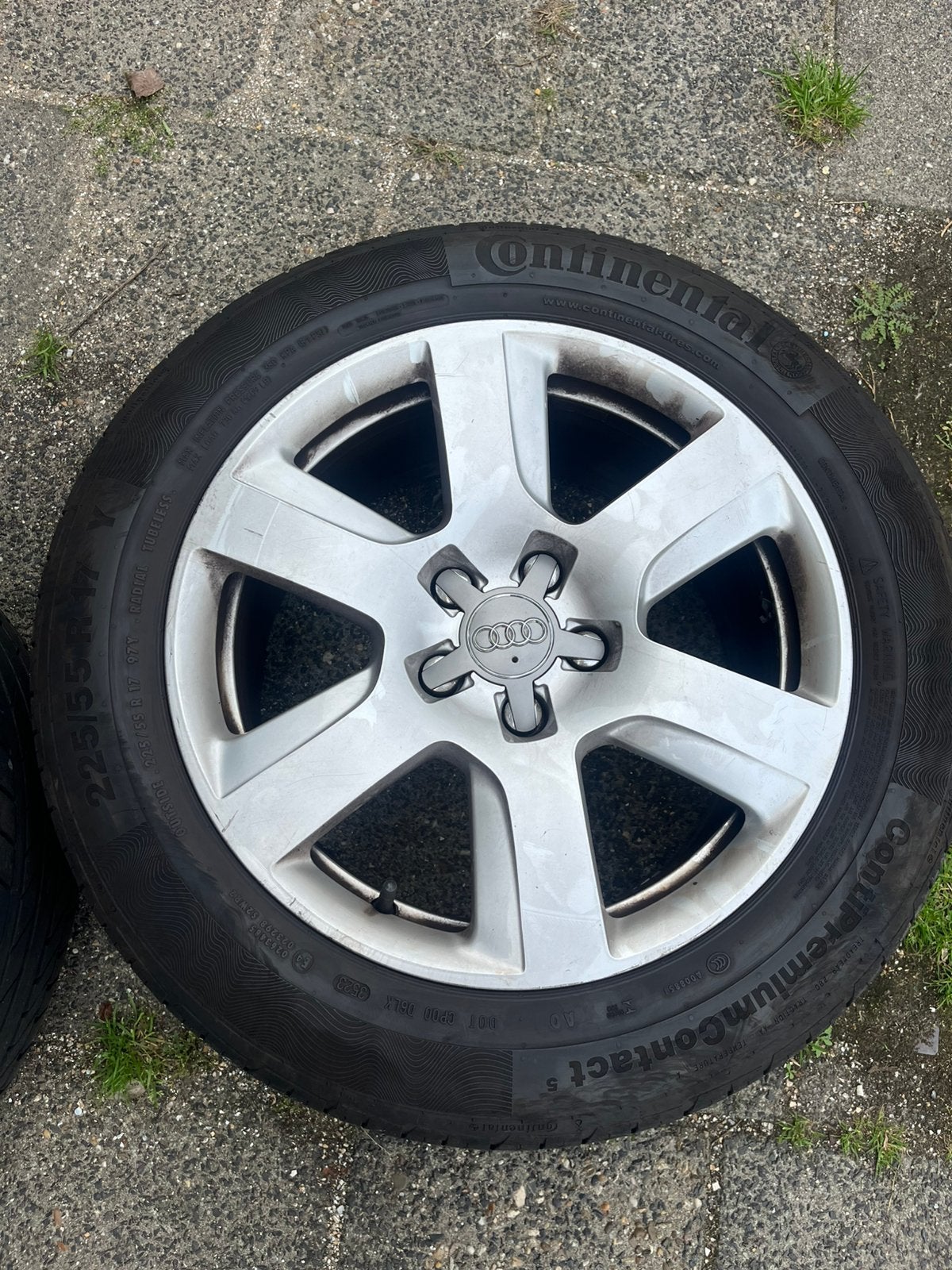 Originel Audi A6 17 inch velgen+ Continental band 225/55 R17, Banden en Velgen, 17 inch, Ophalen of Verzenden, Zomerbanden