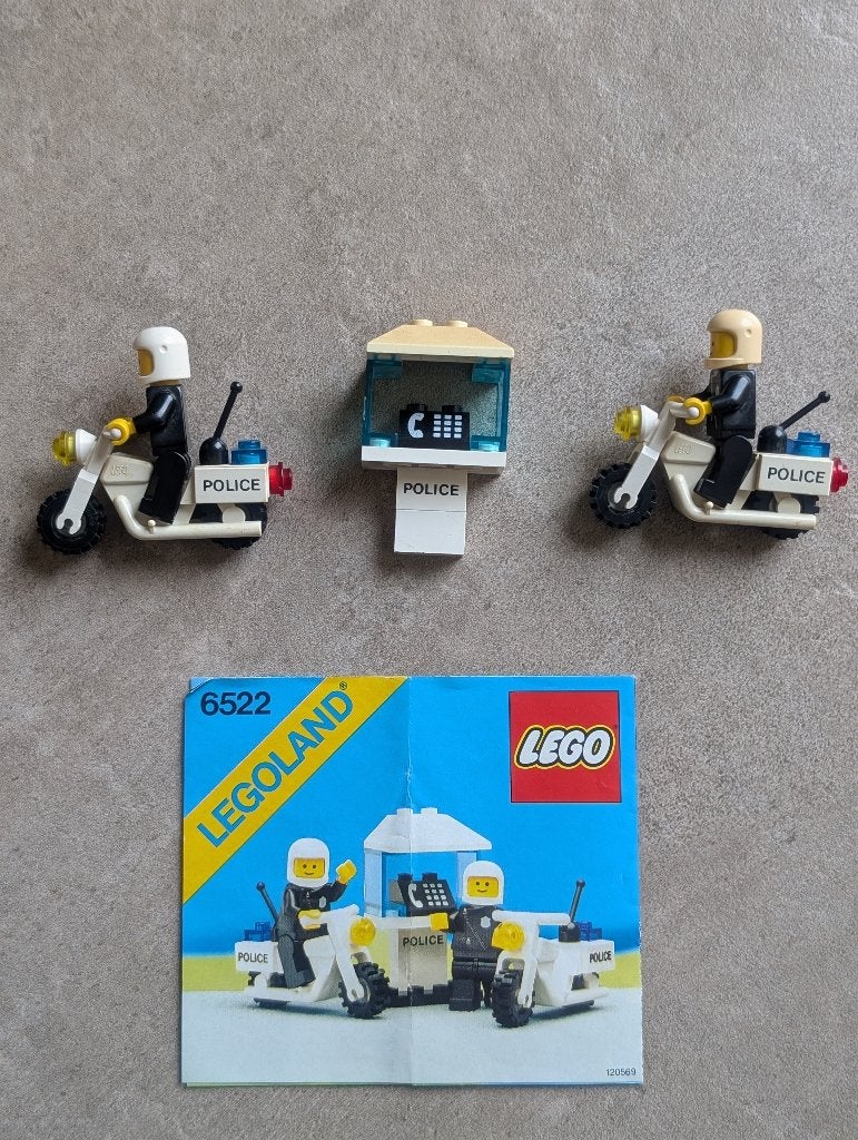 Vintage Lego 6522 politiemotor, Inclusief instructies, Gebruikt, Lego, Ophalen of Verzenden