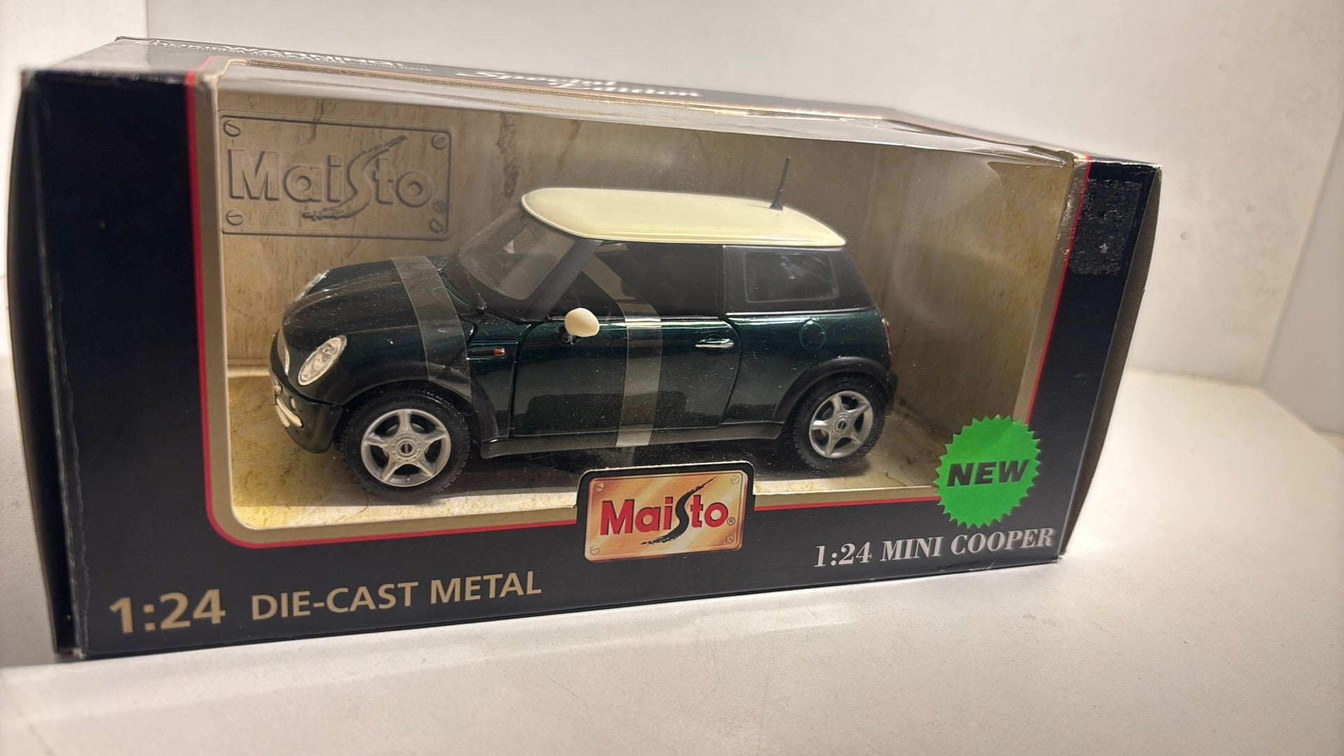Mini cooper green maisto 1.24, Maisto, Ophalen of Verzenden, A, A