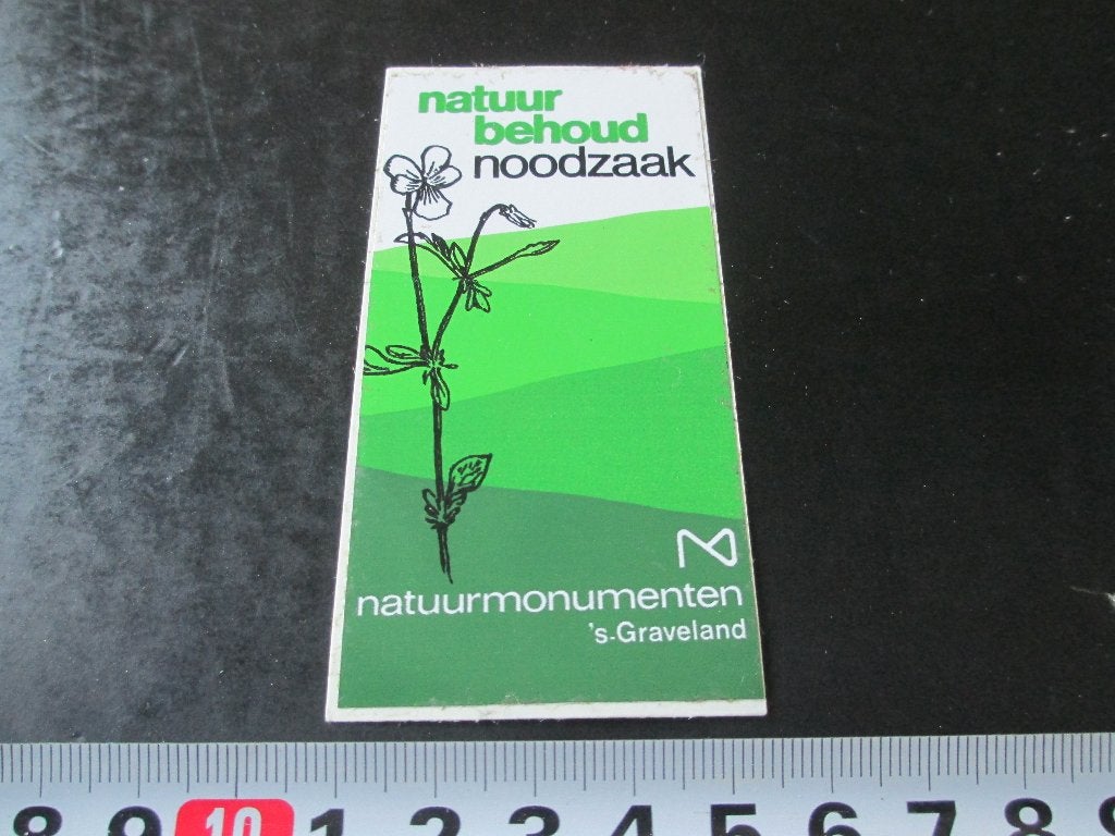 sticker Natuur behoud noodzaak Natuurmonumenten LD038, Verzamelen, Ophalen, Zo goed als nieuw