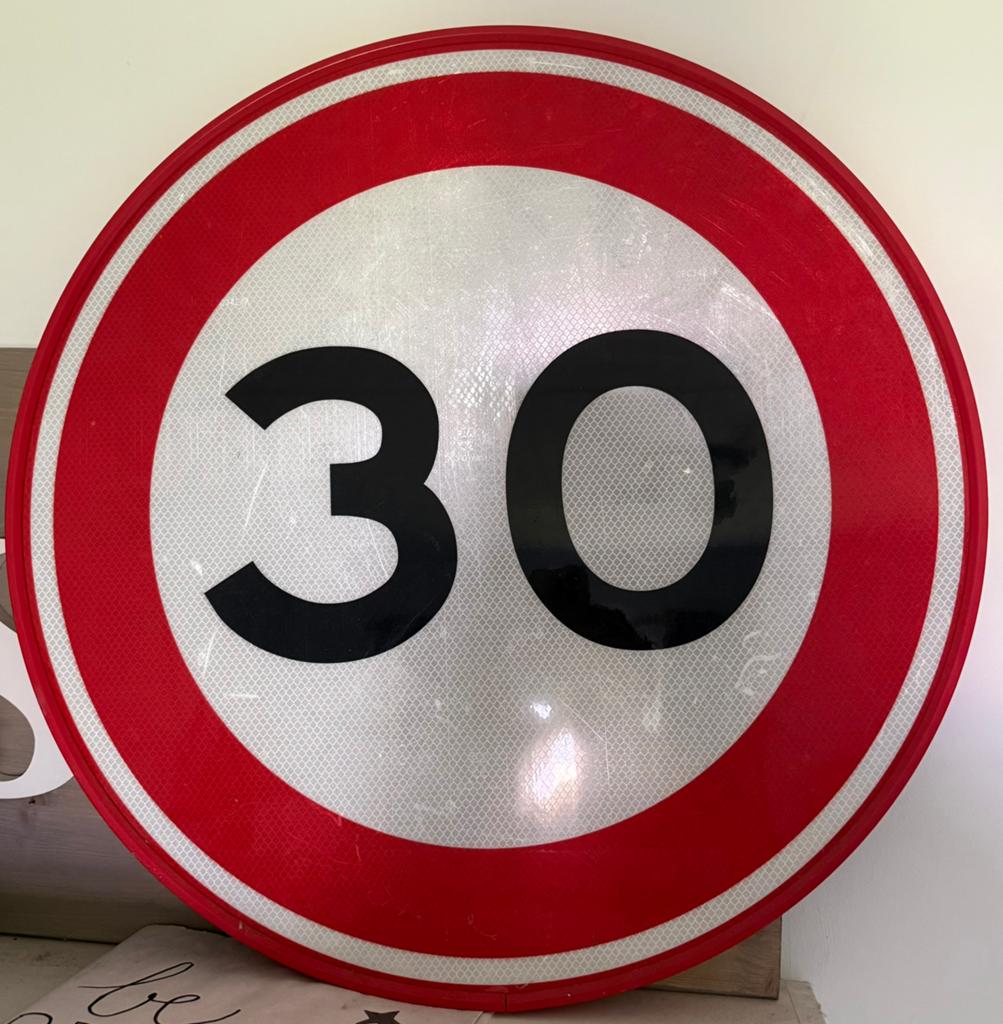 Verkeersbord 30, Ophalen, Zo goed als nieuw, Versiering