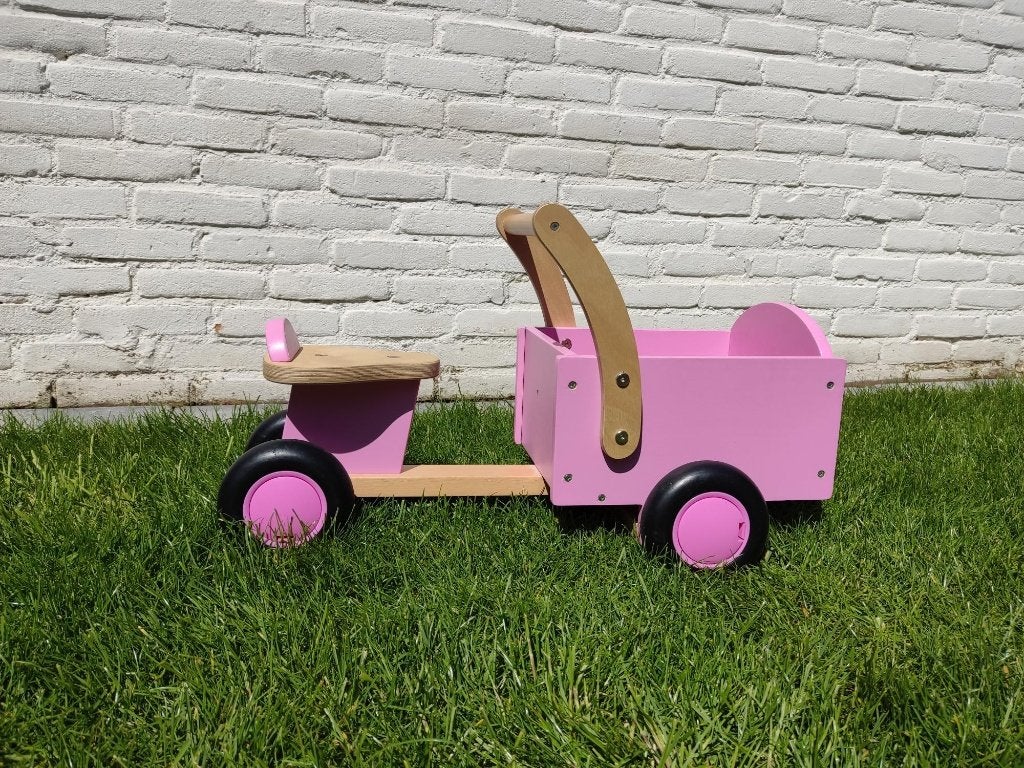Houten bakfiets 'little rider' (oud-roze), Ophalen, Zo goed als nieuw, Loopfiets