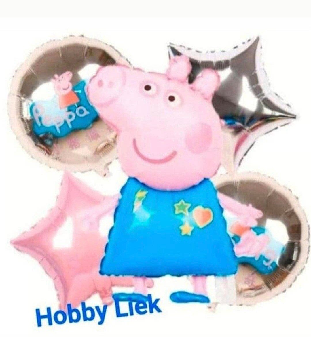 peppa pig 5 delige set ballonnen nr P646b, Hobby en Vrije tijd, Ophalen of Verzenden, Nieuw, Versiering, Verjaardag