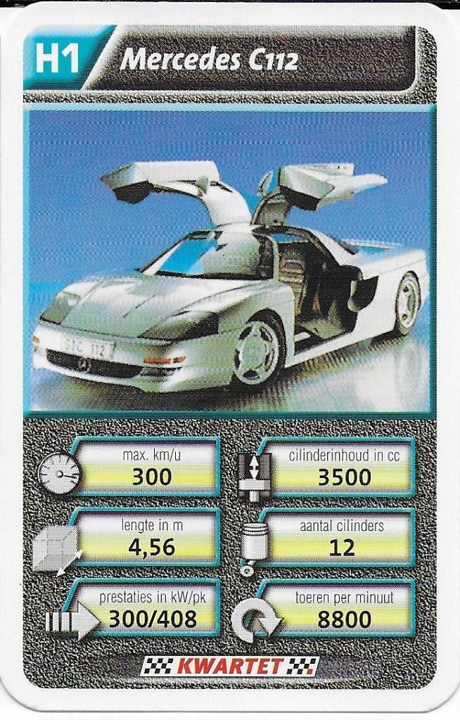 Kw4271 autokaartje h1 mercedes c112, Ophalen of Verzenden, Zo goed als nieuw, Auto's