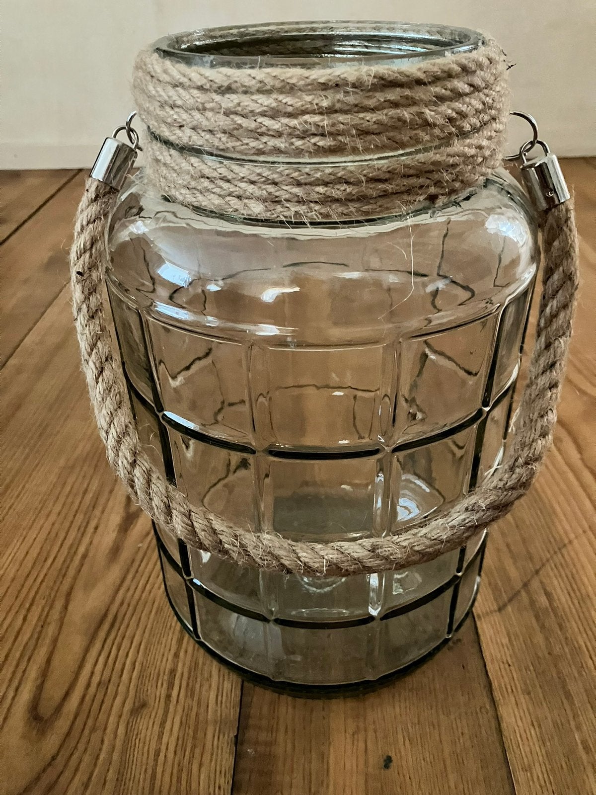 Glazen Pot, windlicht, binnen/buiten, tuin/terras. Nieuw!, Voorraadpot, Ophalen, Nieuw, Glas