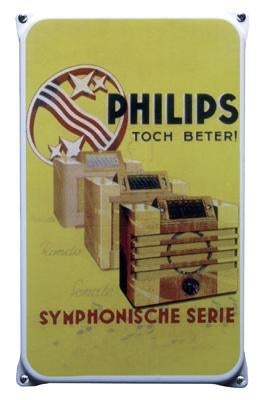 Philips Radio geel reclamebord van Emaille wanddeco deco, Reclamebord, Info@deconoord.nl, Deco Noord, Nieuw