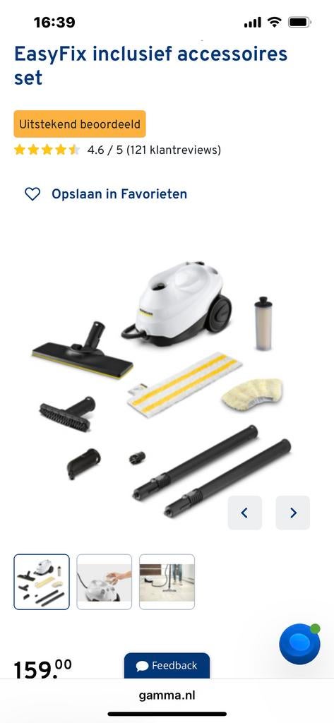 Kärcher SC 3 EasyFix Stoomreiniger met accessoires, Ophalen, Zo goed als nieuw, Overige typen