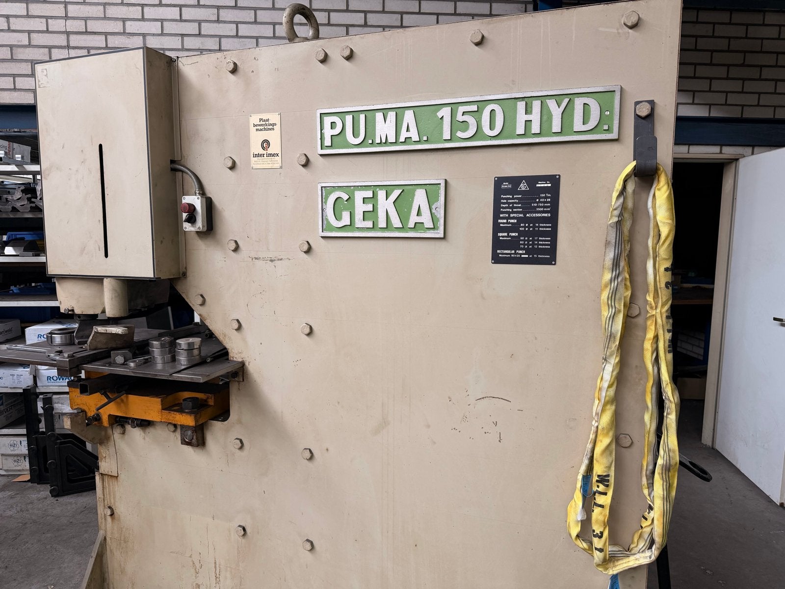 GEKA PUMA 150 HYD. Hydraulische Ponsmachine met Gereedschap, Ophalen