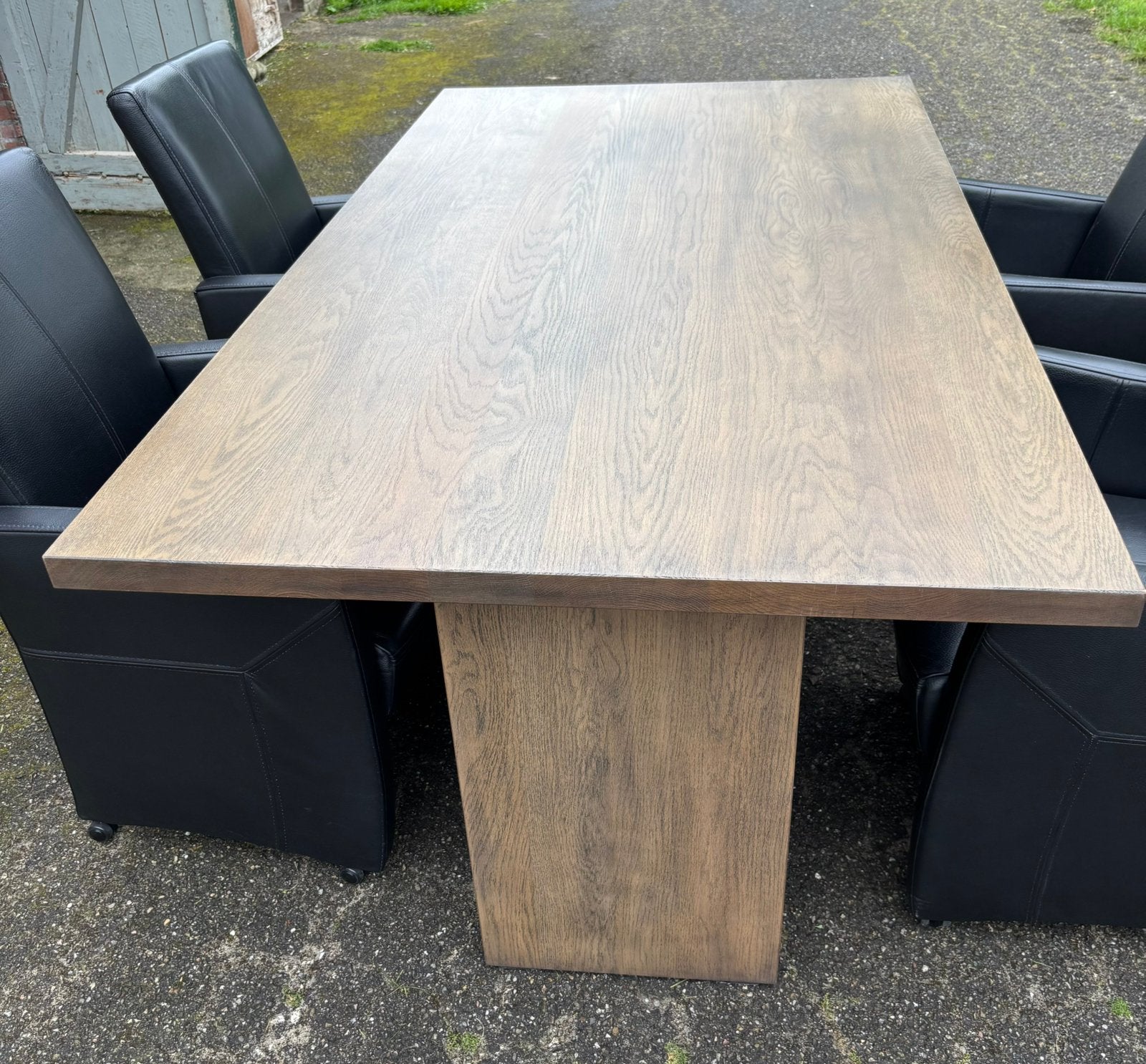 Mooie Essenhouten eettafel met 4 stoelen 180x100, Ophalen, Gebruikt, 50 tot 100 cm, 150 tot 200 cm