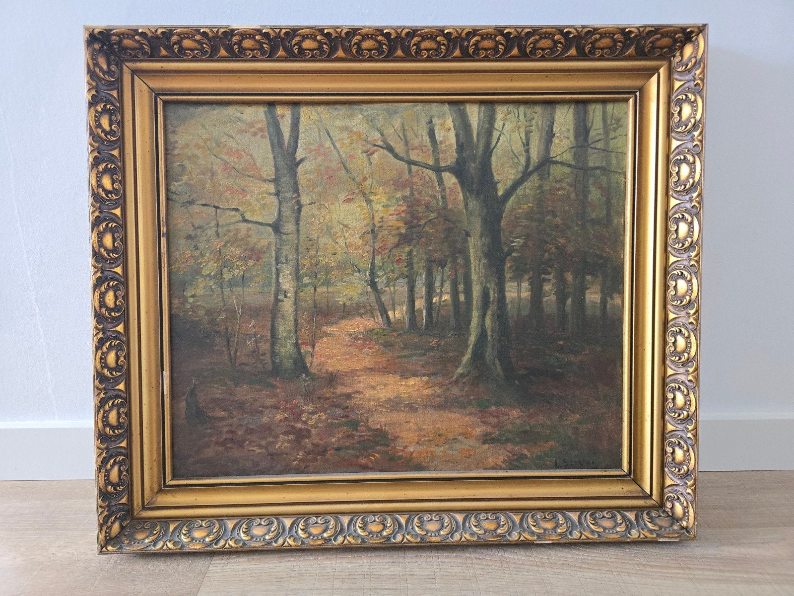 Antiek schilderij van de Hongaarse kunstenaar L.SZIKLAI €129, Ophalen of Verzenden