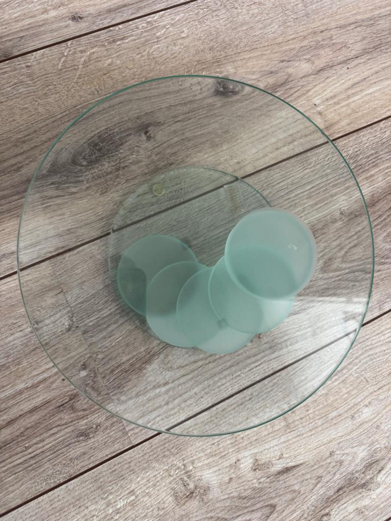 Glazen plateaux Helderr - 30 cm diameter, hoogte 5,5 cm, Schaal, Rond, Ophalen of Verzenden, Glas