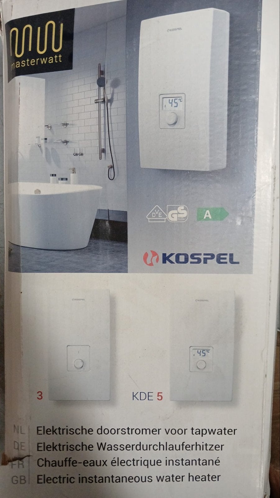 Kospel Masterwatt KDE 5 Elektrische Doorstromer, Doe-het-zelf en Verbouw, Aardgas, Ophalen of Verzenden, Minder dan 3 jaar oud