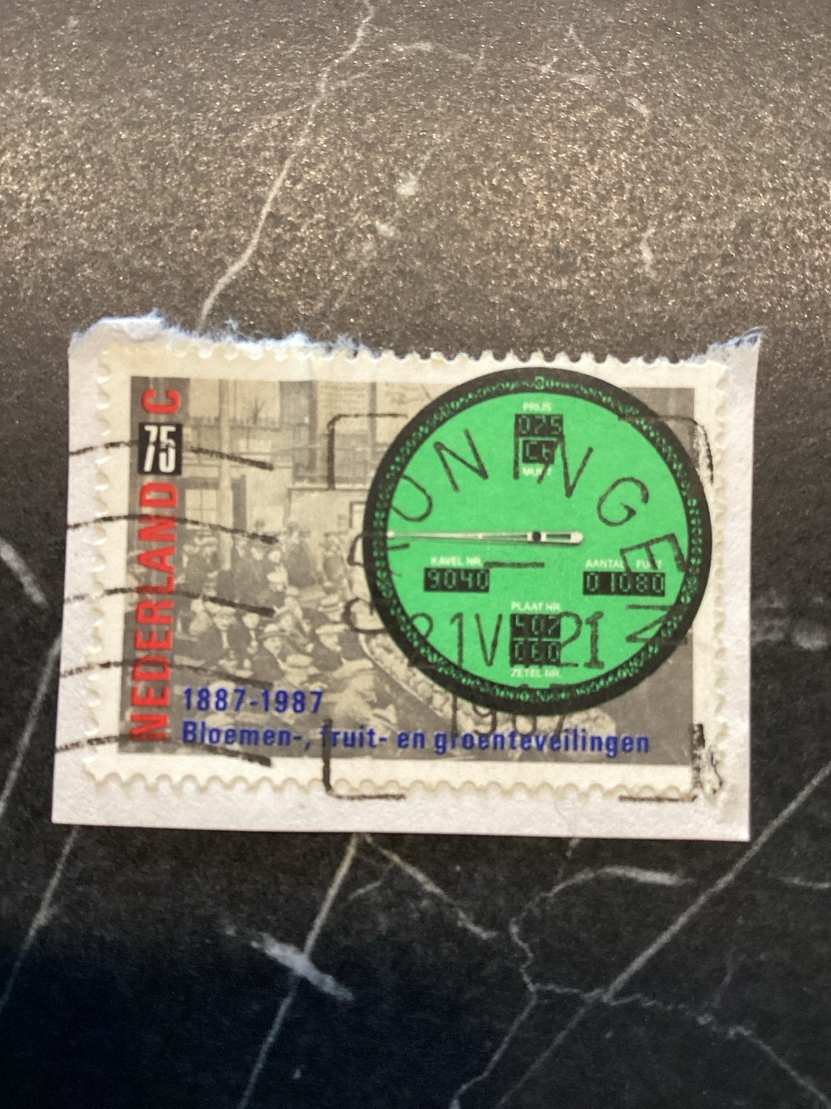 Nederlandse postzegel 1887-1987 Bloemenveilingen, Ophalen of Verzenden, Na 1940, Gestempeld