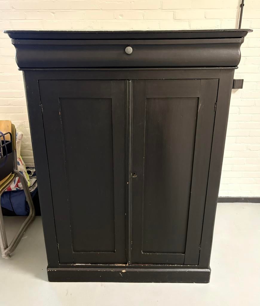 Oude brocante biedermeier meidenkast, kast, Ophalen