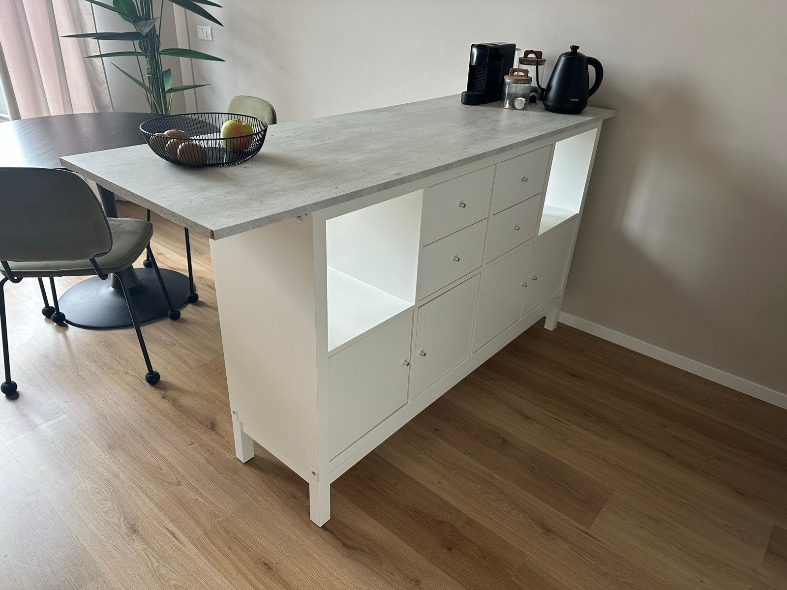 IKEA Kallax Bar/Keukeneiland met betonnen look blad, Ophalen, Gebruikt, Hout, IKEA