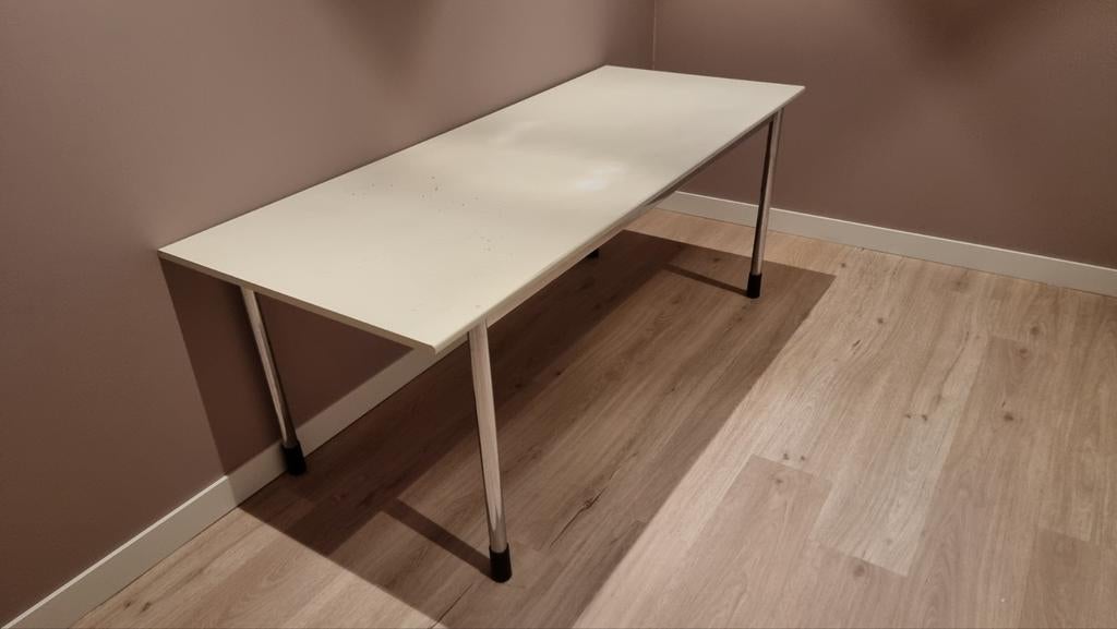 Wit bureau 196x80cm - Gratis af te halen, Ophalen, Gebruikt, Wit