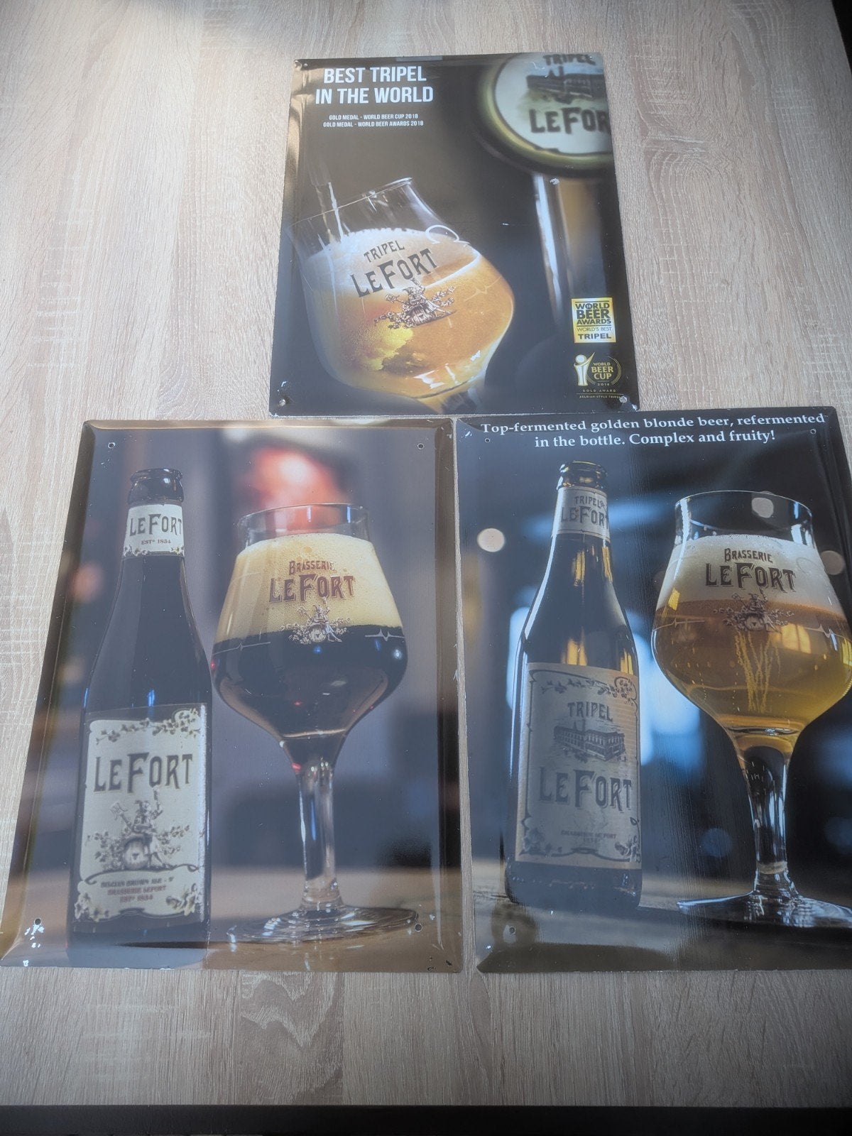 Lefort Tripel Reclameborden 30x40 cm, Ophalen of Verzenden, Nieuw, Reclamebord