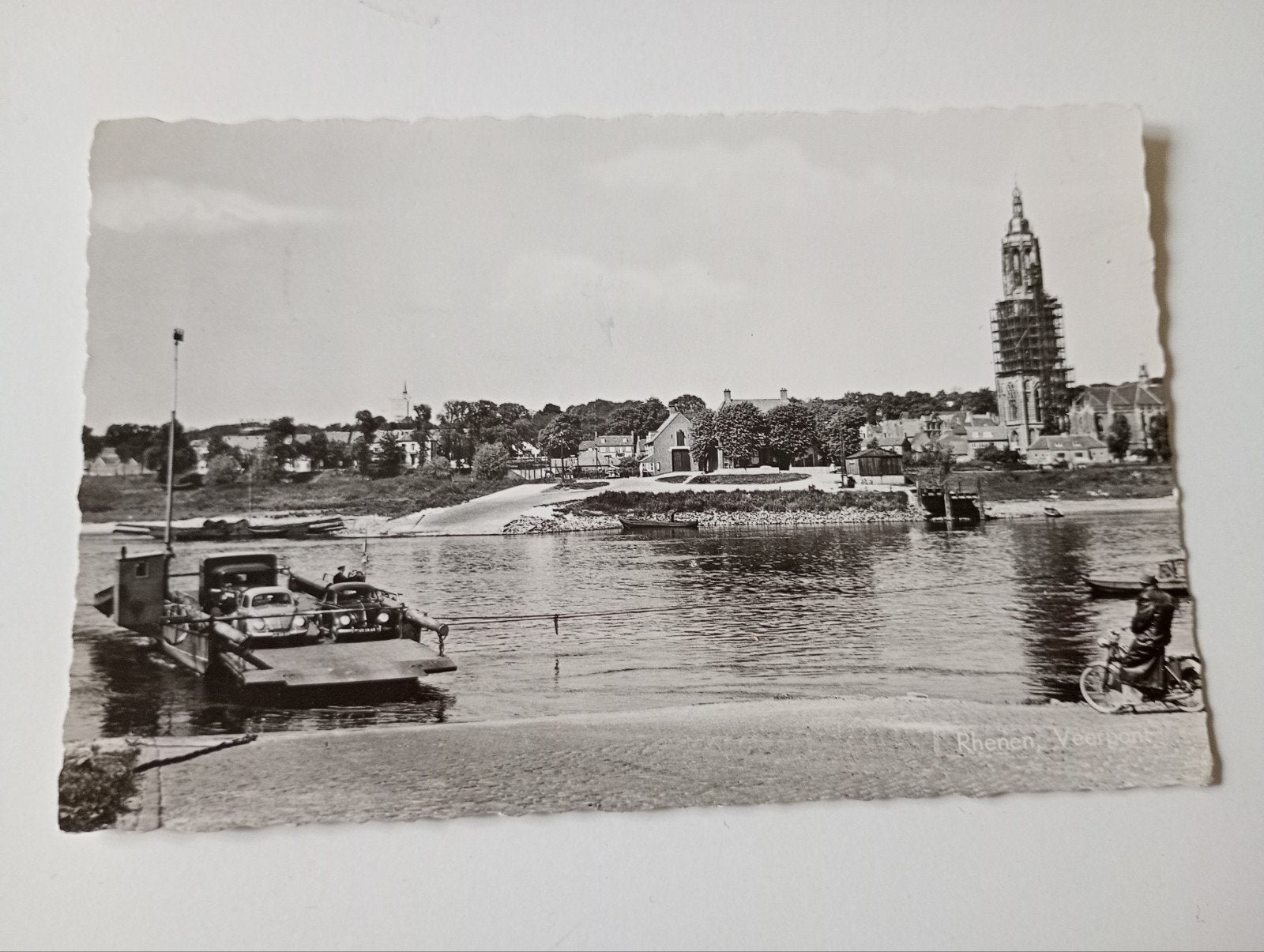 Rhenen Veerpont met Auto's 1958, Ophalen of Verzenden, 1940 tot 1960, Gelopen, Utrecht