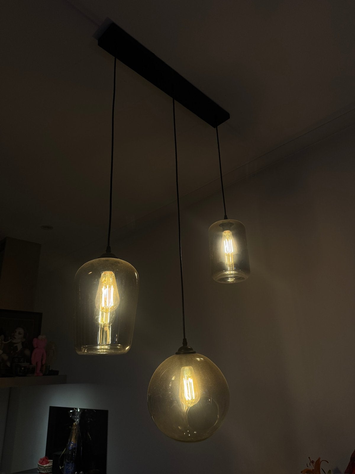 3 lampen, Ophalen, Zo goed als nieuw, Glas