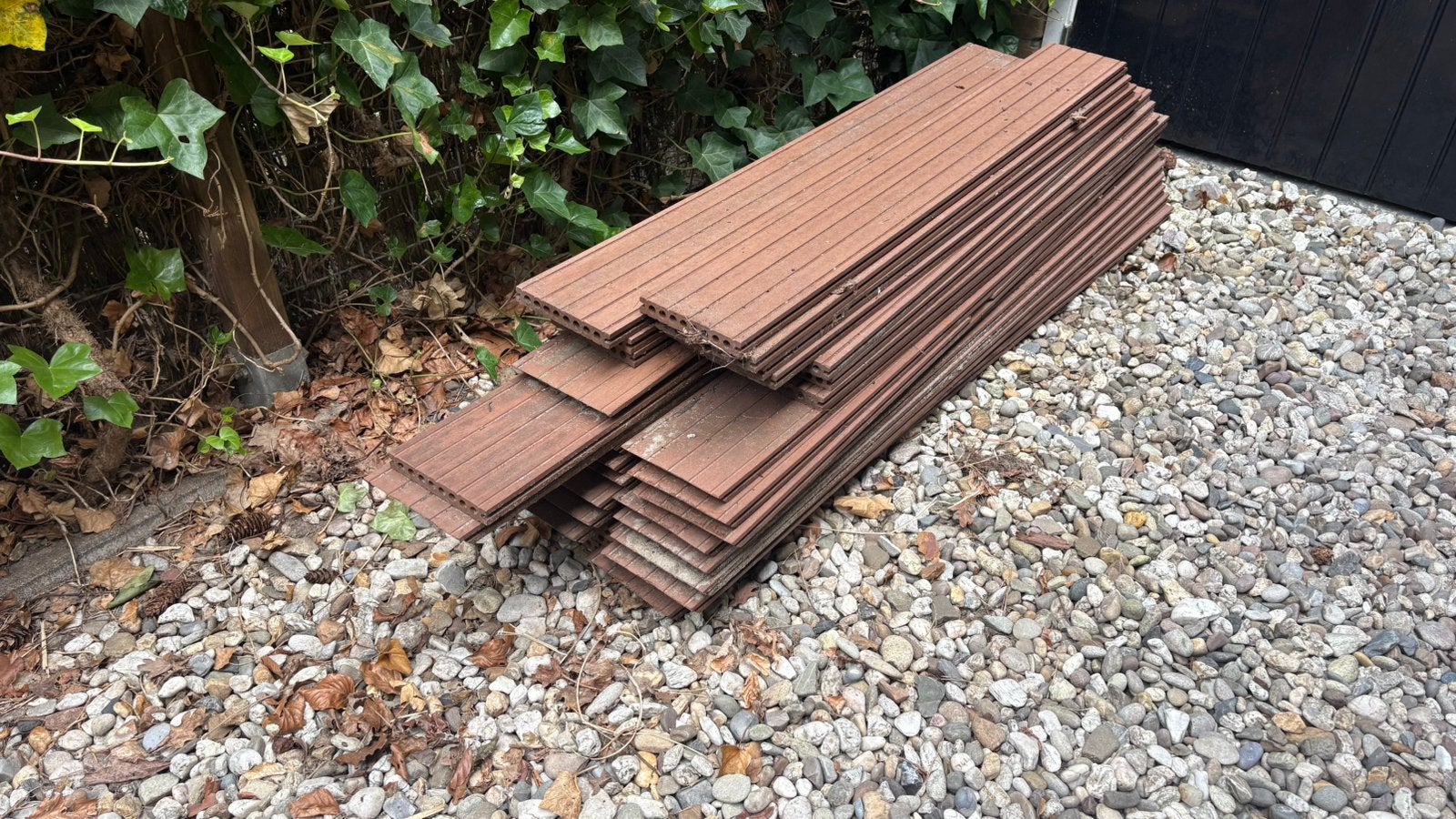 Gebruikte conposiet vlonderplanken ~12m3, Tuin en Terras, Terrasdelen en Vlonders, Ophalen, Gebruikt, Composiet