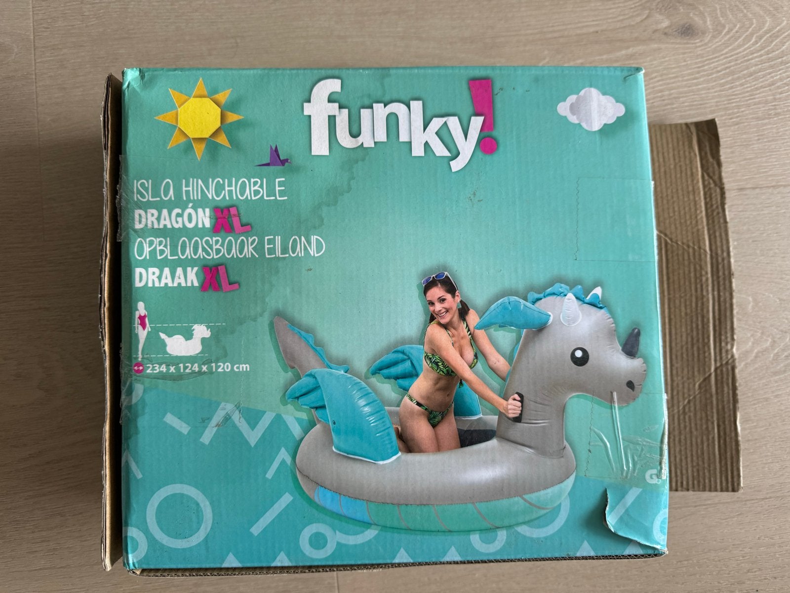 Funky! Opblaasbaar Eiland Draak XL - Zo goed als nieuw, Ophalen of Verzenden, Zo goed als nieuw