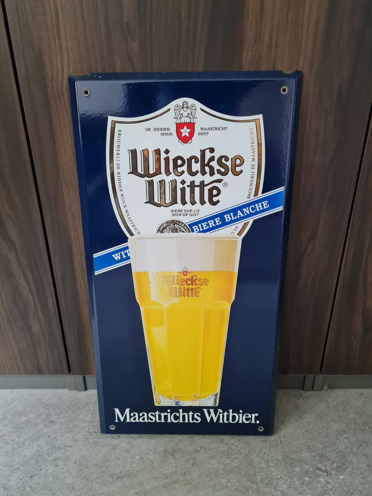 emaille bord wieckse witte, Ophalen of Verzenden, Reclamebord