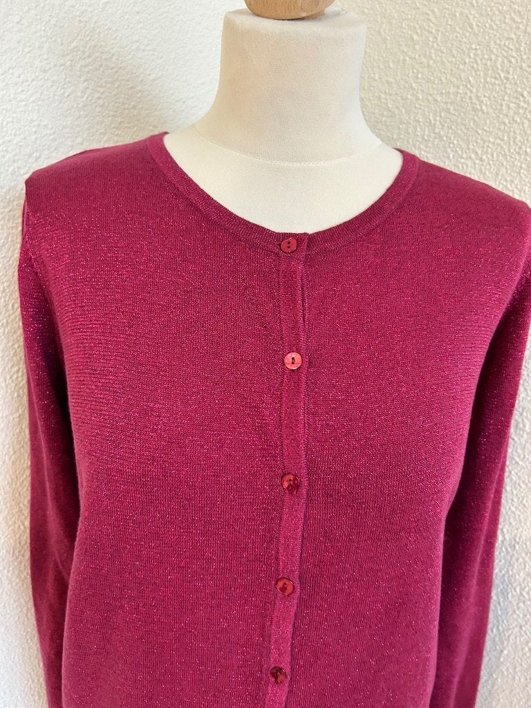 King Louie maat L paars glitter cardigan vest 3020, Paars, Maat 42/44 (L), Ophalen of Verzenden, Zo goed als nieuw