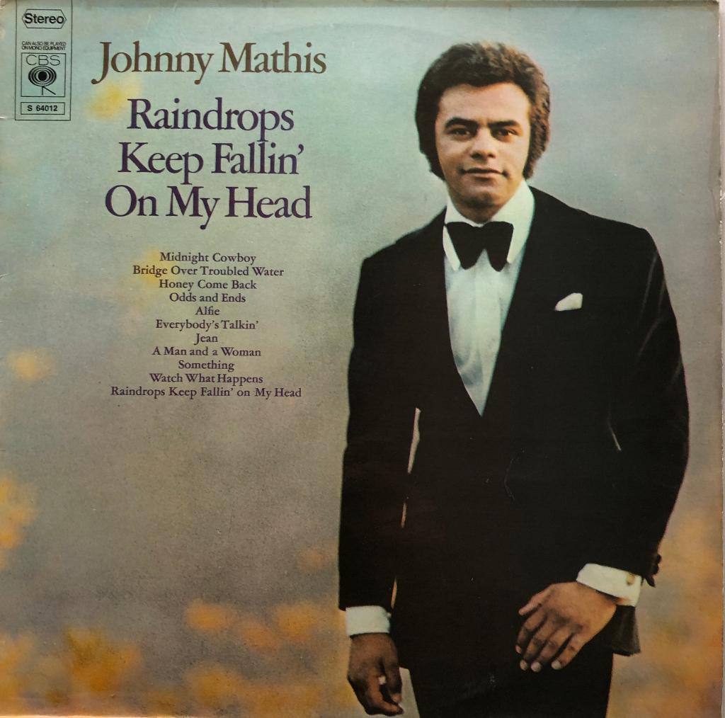 JOHNNY MATHIS LP: RAINDROPS KEEP FALLIN' ON MY HEAD, Ophalen of Verzenden, Zo goed als nieuw, 12 inch, Overige soorten