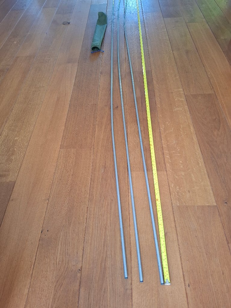 Fjallraven aluminium stokken 350cm lang, reparatieset?, Ophalen of Verzenden, Gebruikt
