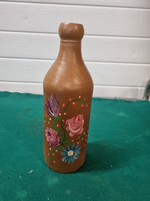 kruik beschilderd met bloemen, Huis en Inrichting, Ophalen of Verzenden, 'T Olde Gre-j, Info@toldegrej.nl, Endepoelstraat 20f Didam