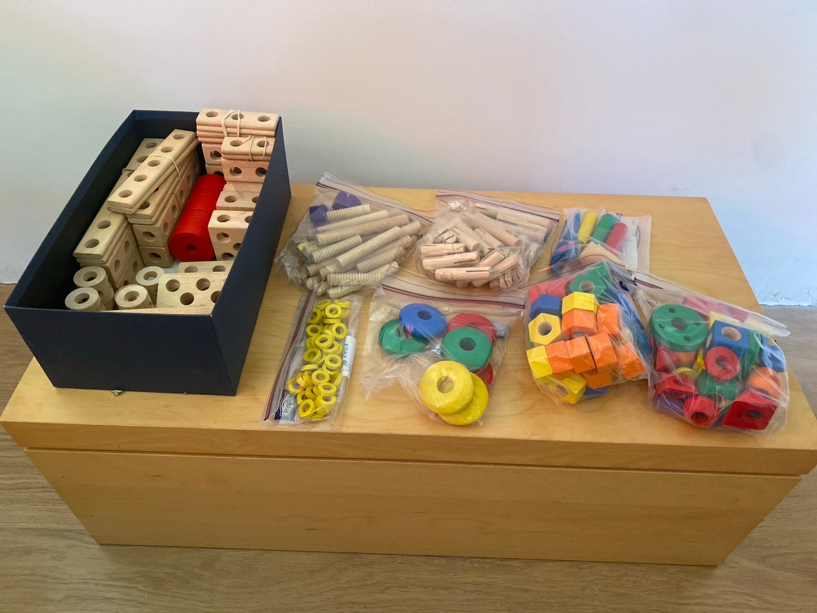 Houten Bouwspeelgoed Set - Creatief Constructiespeelgoed, Ophalen, Gebruikt, Overige typen