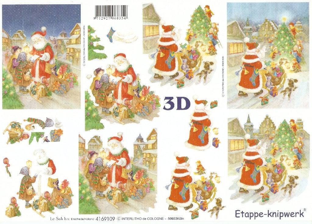 k15a knipvel kerst le suh4169109 kerstman, Ophalen of Verzenden, Nieuw, Kerst, Knipvel