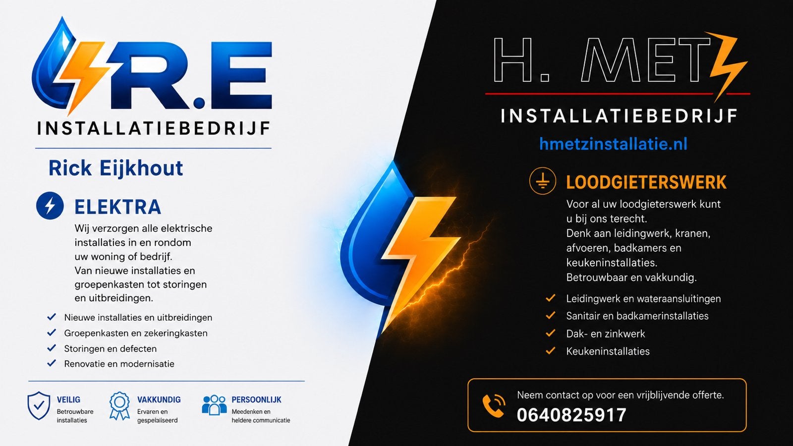 Elektricien en loodgieter Noord-Brabant