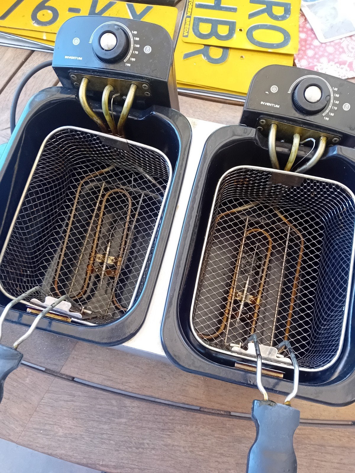 Dubbele frituurpan van inventum, 4 liter of meer, Ophalen of Verzenden, Gebruikt