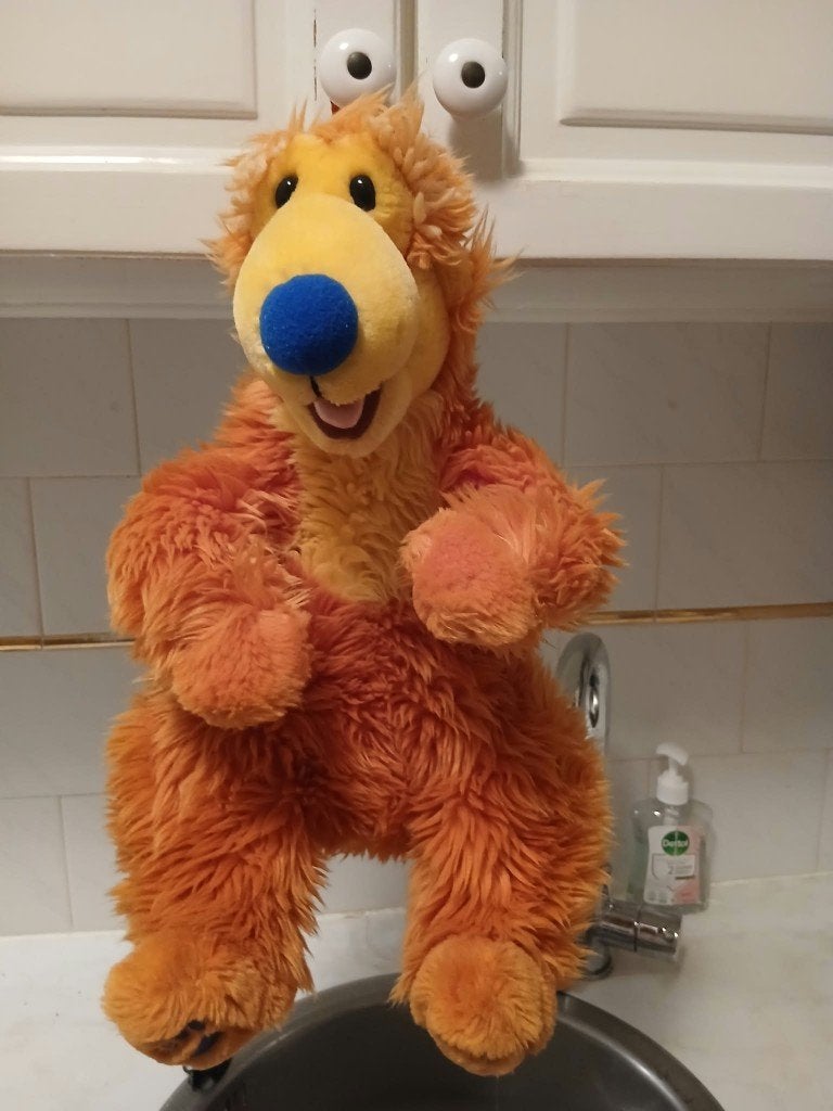 Grote Knuffel Bruine Beer in Het Grote  Blauwe Huis, Ophalen of Verzenden, Gebruikt, Stoffen beer, Overige merken