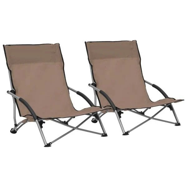 Opklapbare stoelen, 2 stuks, taupekleurige stof nieuw in doo, ., Textileen, Nieuw, Ophalen of Verzenden