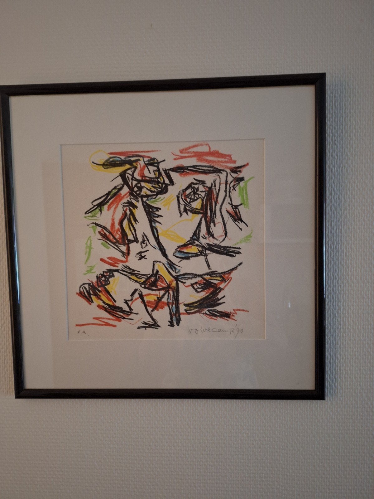 Abstracte kunstprint van Wolvecamp, 1990, Antiek en Kunst, Ophalen