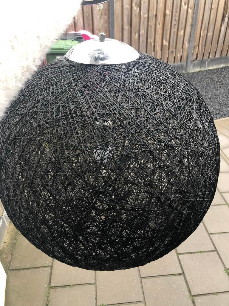 Zwarte design hanglamp 60 cm – bol lamp, industrieel, Ophalen, Zo goed als nieuw