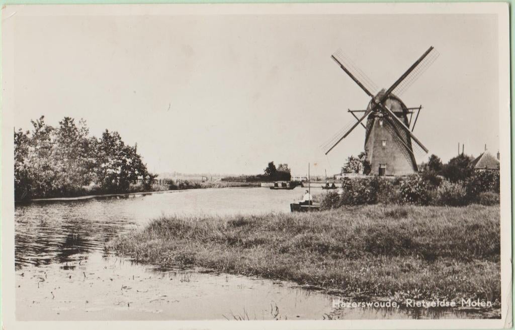 Hazerswoude Rietveldse Molen 1958, Verzenden, 1940 tot 1960, Gelopen, Zuid-Holland