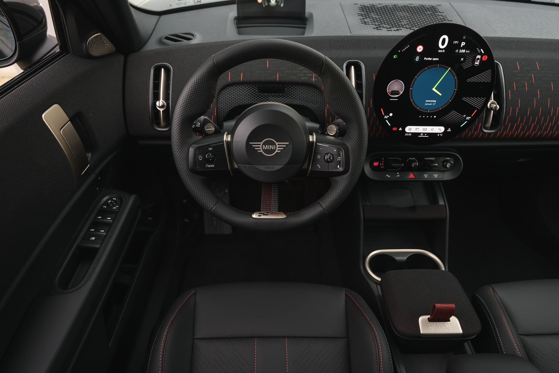 MINI Countryman C JCW Automaat / Panoramadak / Trekhaak / JC, Auto's, Mini, Dealer onderhouden, Met garantie (alle), Leder, Bedrijf