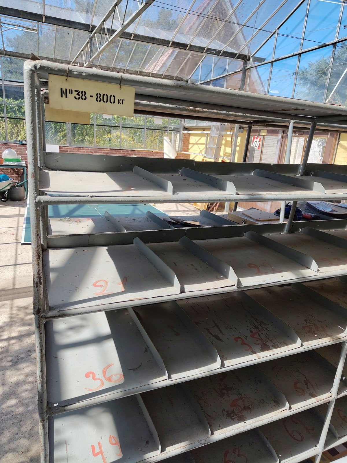 Robuust vintage metalen magazijnrek - N38 - 800 kg, Ophalen