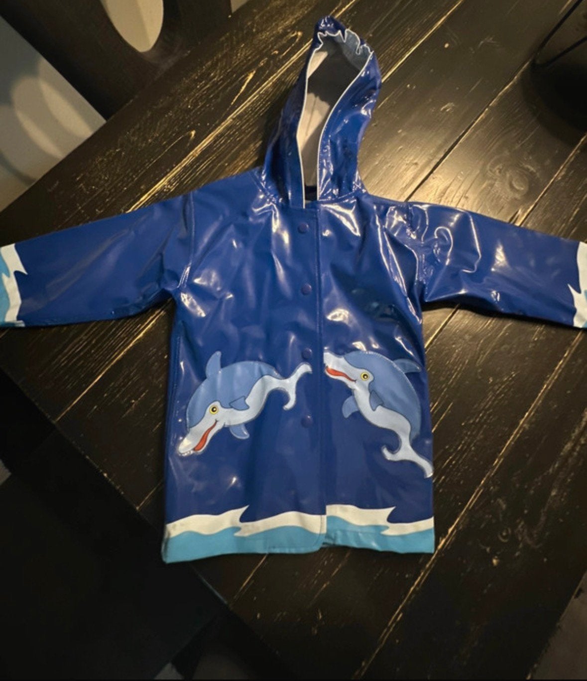 Blauwe regenjas – maat 92/98, Kinderen en Baby's, Ophalen of Verzenden, Gebruikt, Jongen, Jas