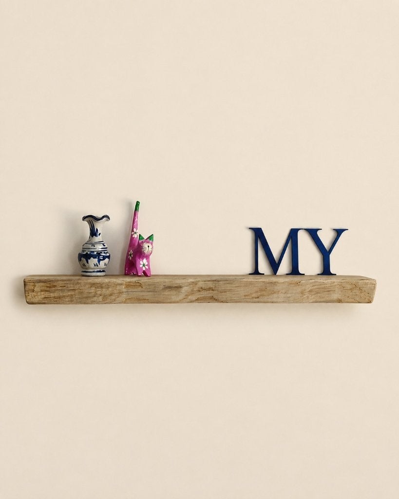Wandplank eiken zwevend decoratief schap 57cm #292+, Houtatelier M.Y., Info@myhoutatelier.nl, 4 cm, Hout