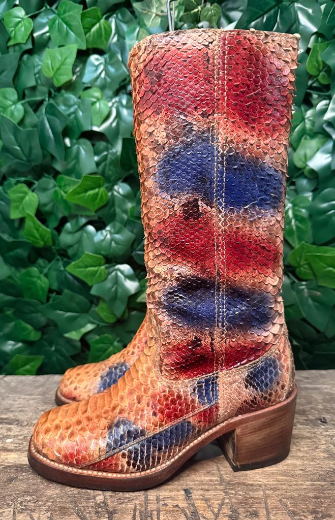 prachtige python leren blokhak laars van Sendra maat 37, Bruin, Ophalen of Verzenden, Zo goed als nieuw, Sendra