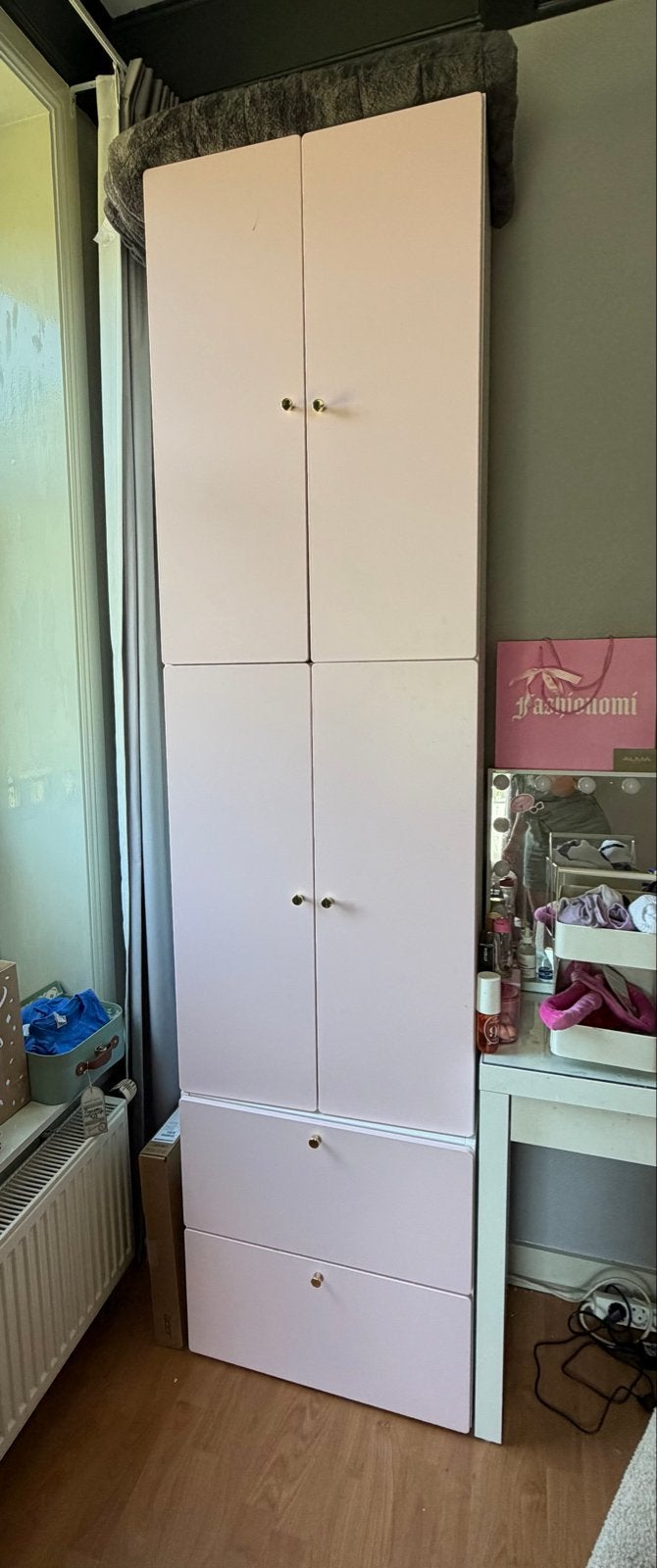 IKEA SMÅSTAD/PLATSA kasten set 5 stuks-Lichtroze met goud, Ophalen, Overige materialen, Gebruikt, 200 cm of meer