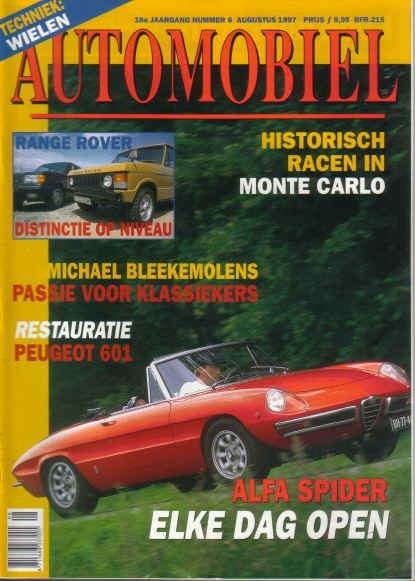 Automobiel 8 1997: Alfa Romeo Spider - Range Rover - Peugeot, Ophalen of Verzenden, Gelezen, Algemeen