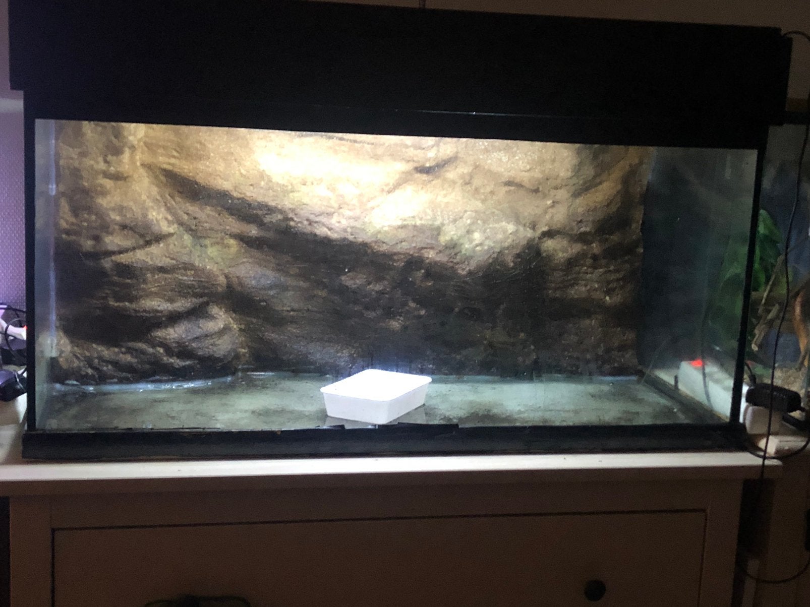 Groot aquarium met 3D achterwand, Dieren en Toebehoren, Ophalen, Zo goed als nieuw, Leeg aquarium
