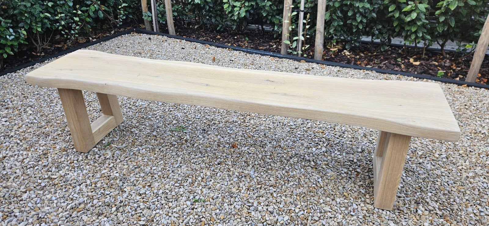 Massief eiken eettafel bank - nieuwstaat, Minder dan 50 cm, Eikenhout, Zo goed als nieuw, 150 tot 200 cm