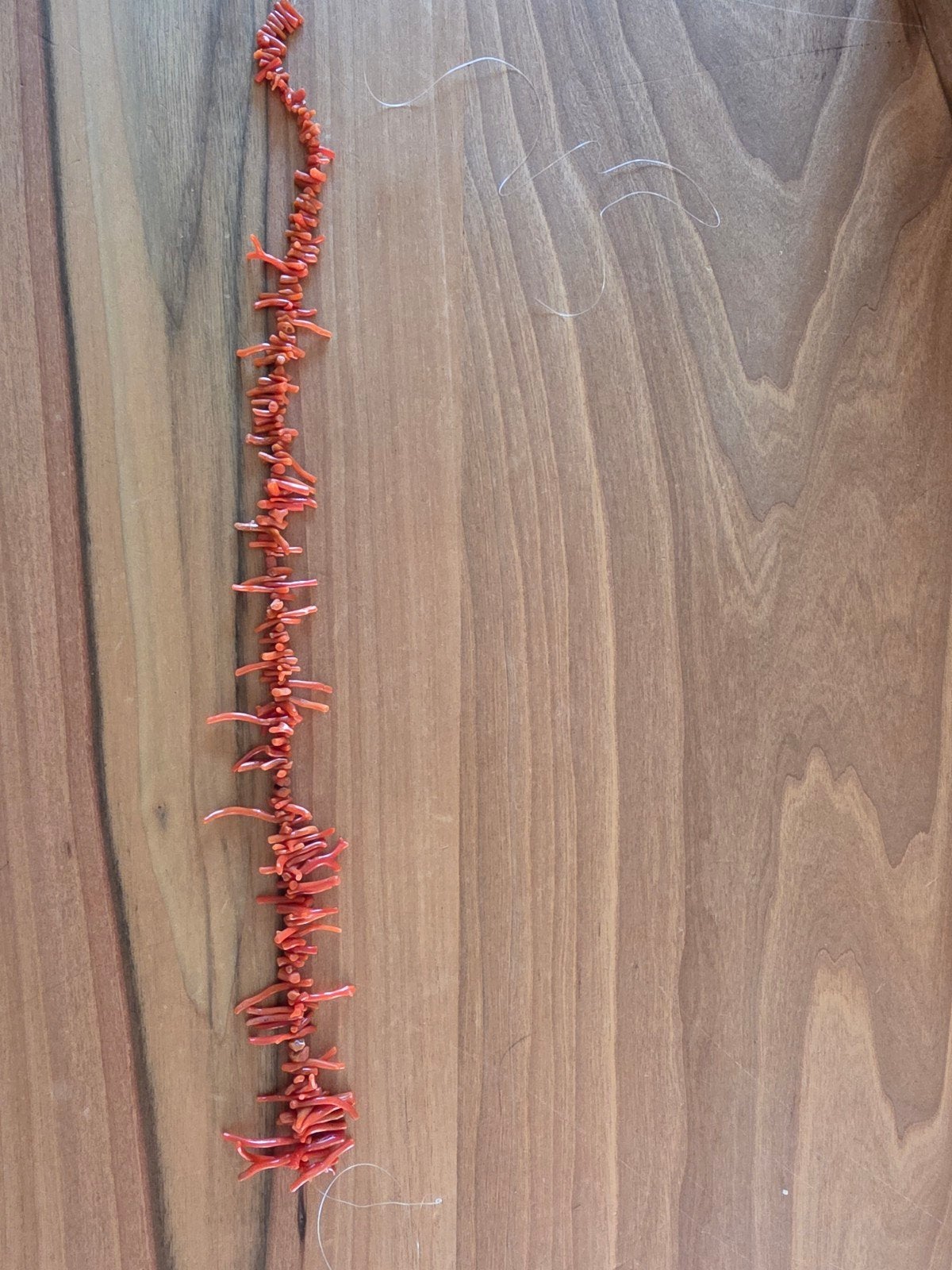 Vintage Bloedkoraal Ketting - Natuurlijk en Uniek, Ophalen, Gebruikt, Rood, Steen of Mineraal