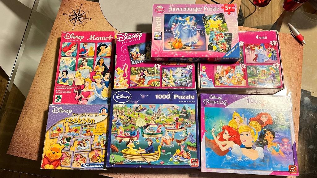 Disney bundel ~7 puzzels en spellen Prinses Winnie de Poeh, Ophalen of Verzenden, Gebruikt